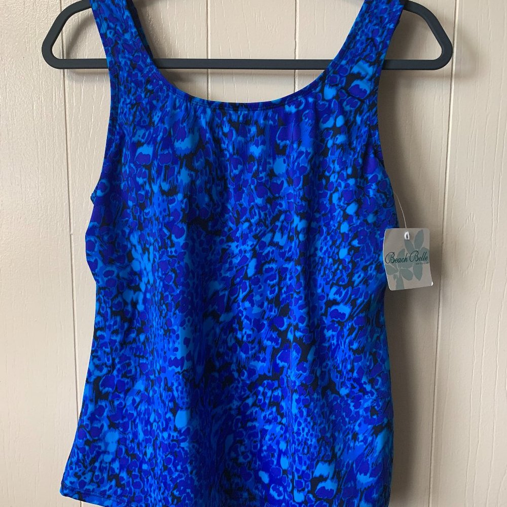 NWT Swimsuits For All Beach Belle Blue Mosaic Tankini Top